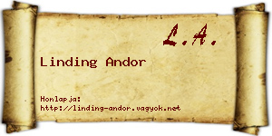 Linding Andor névjegykártya